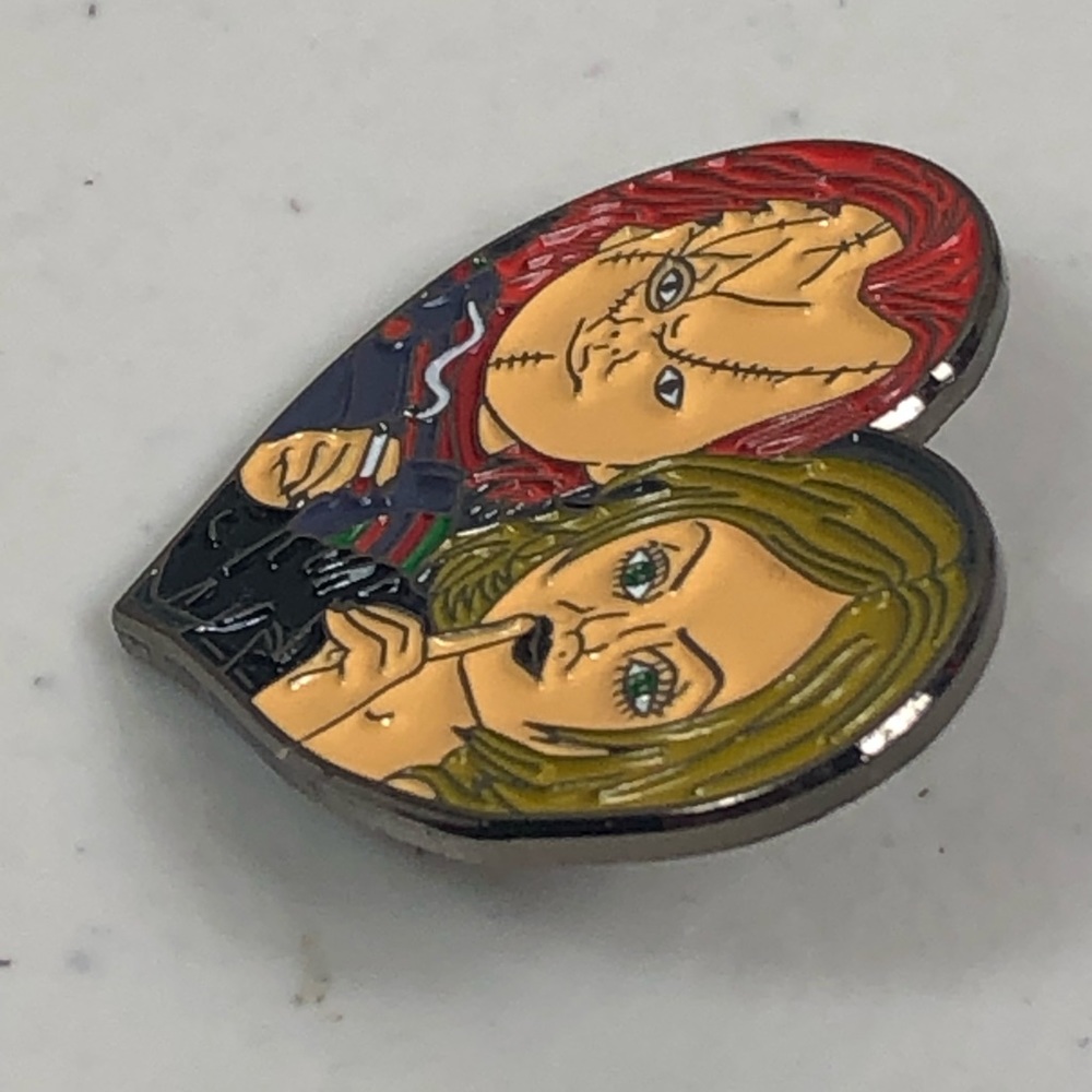 Tiffany Bride Of Chucky Childs Play Horror Heart Pin Lapel - Picture 5 of 11